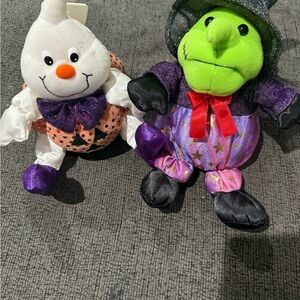 2002 Collectables Of America Corp. Ghost and Witch Plush Toys